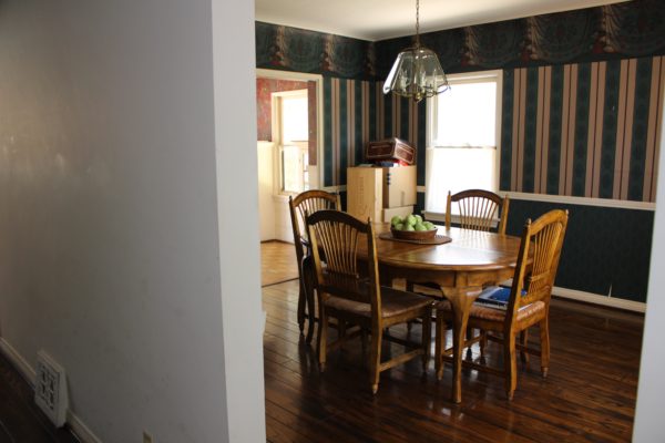 home renovation "Before" of dining room