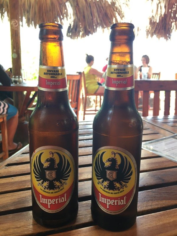Two icy cold Imperial beers in Costa Rica