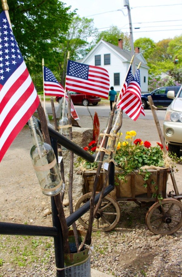 Patriotic decoration~ flags in jars