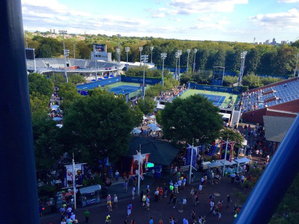 A view of the other courts from the top of Arthur Ashe Stadium