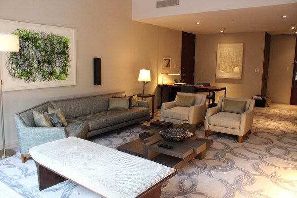 Living room of our suite in the Park Hyatt New York