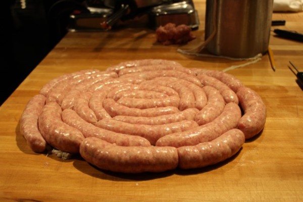 A wheel of bratwurst!