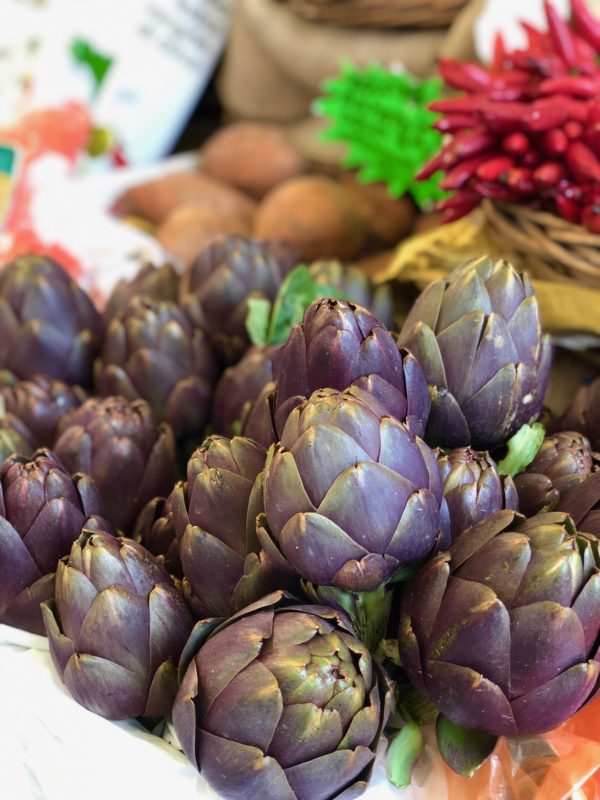 farm fresh artichokes in the market