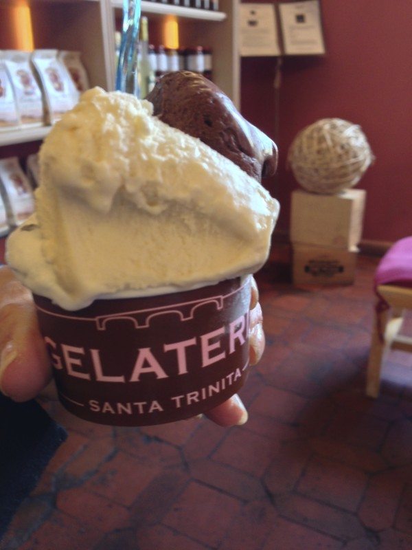 A scoop of gelato on our visit to Florence