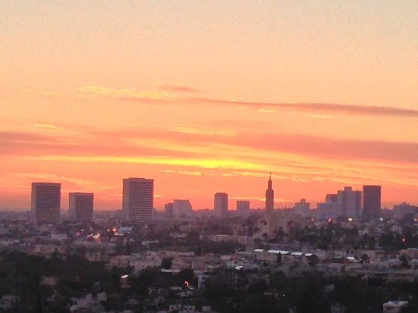 The view of the sunset and West Los Angeles/Santa Monica