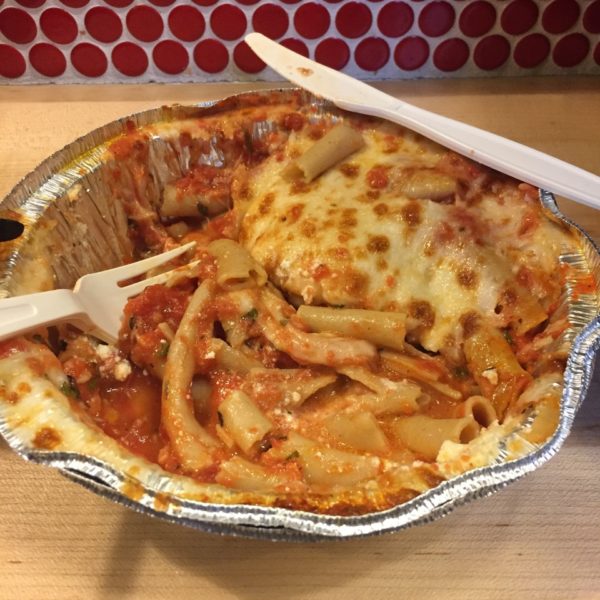 Baked Ziti with mozzarella and tomato sauce