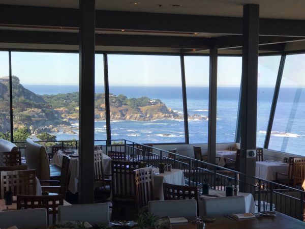 The spectacular views from the restaurant at The Hyatt Carmel Highlands.