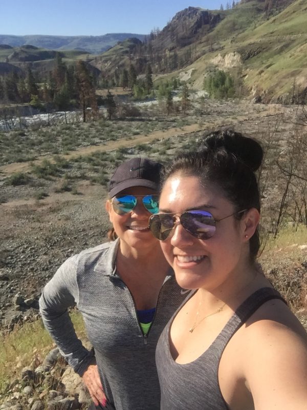 walking along the Lake Chelan River Gorge