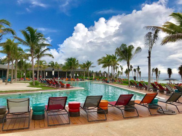 On of the three gorgeous swimming pools at the Andaz Mayakoba Riviera Maya.