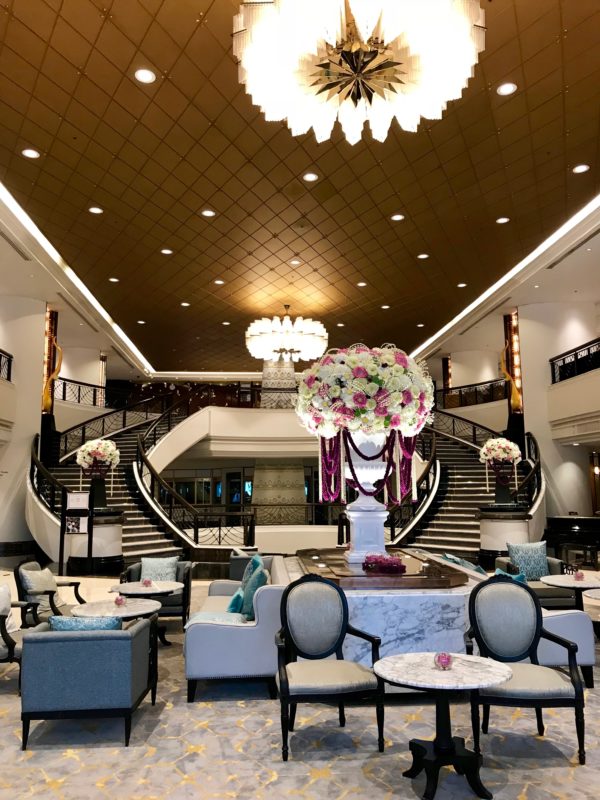 The spectacular and elegant lobby of The Athenee in Bangkok.