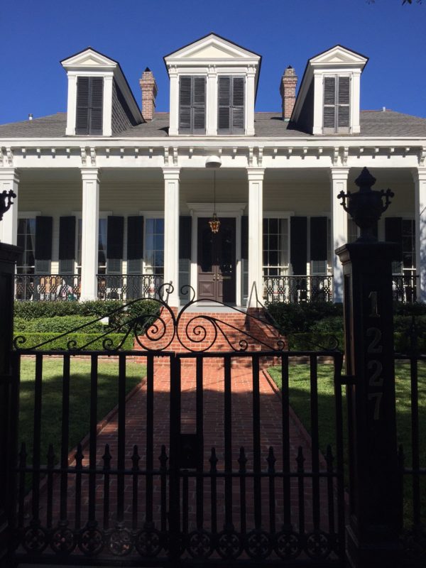 Door to a home in the New Orleans Garden District