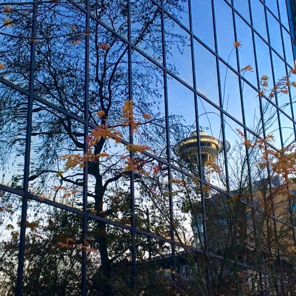 reflection of the Space Needle