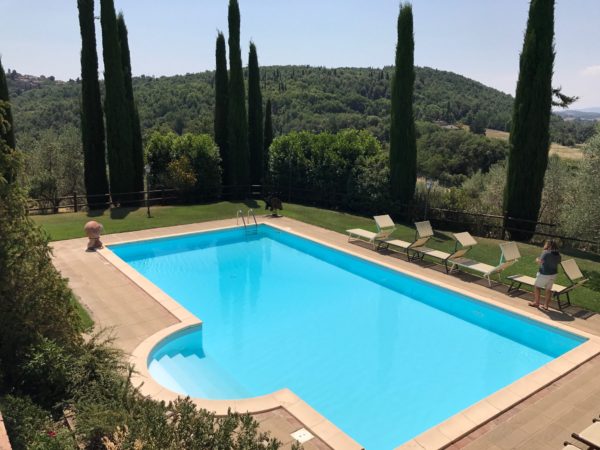 swimming pool at an Italian cooking school