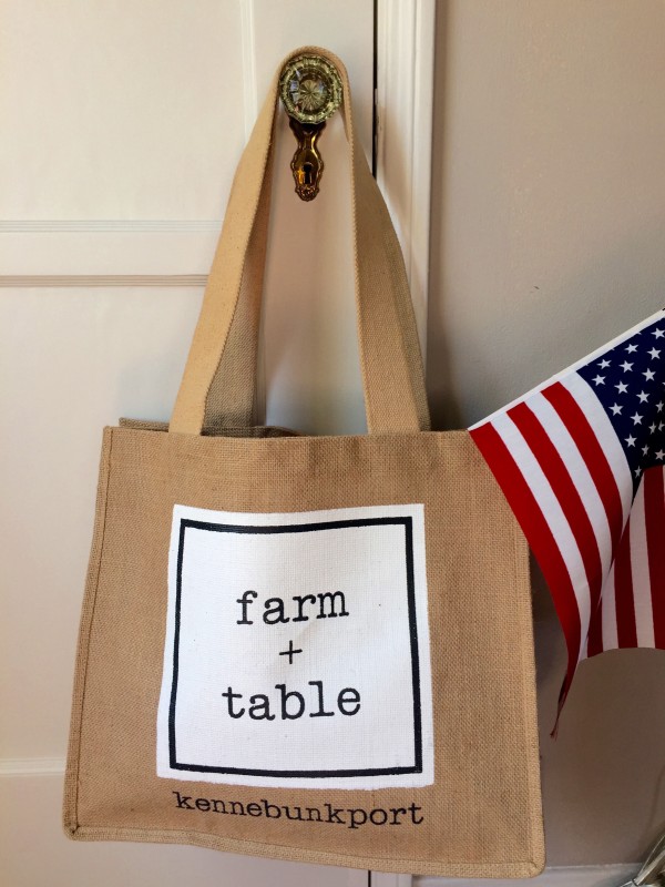 Farm + Table burlap shopping bag