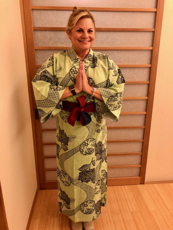 wearing a yukata