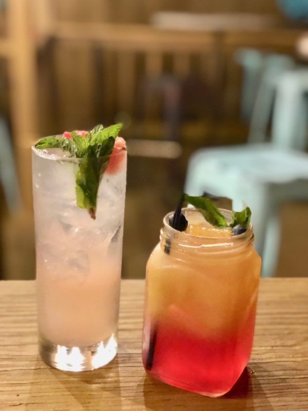 cocktails and food in Kansas City Kansas