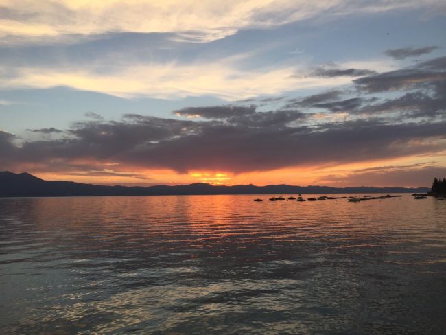 sunset in Lake Tahoe