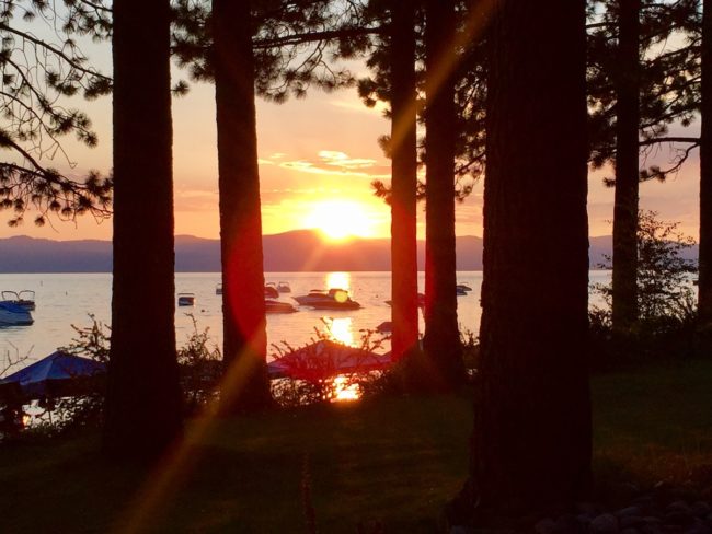 sunset in Lake Tahoe